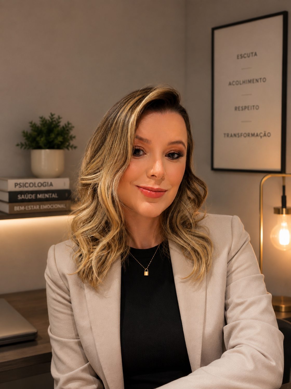 Maria Cristina Marins, psicóloga, em seu consultório